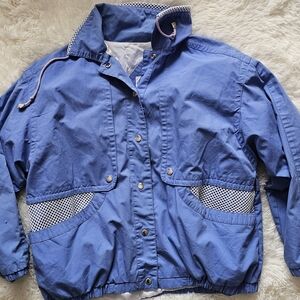 Vintage Blue Windbreaker Jacket Size Large